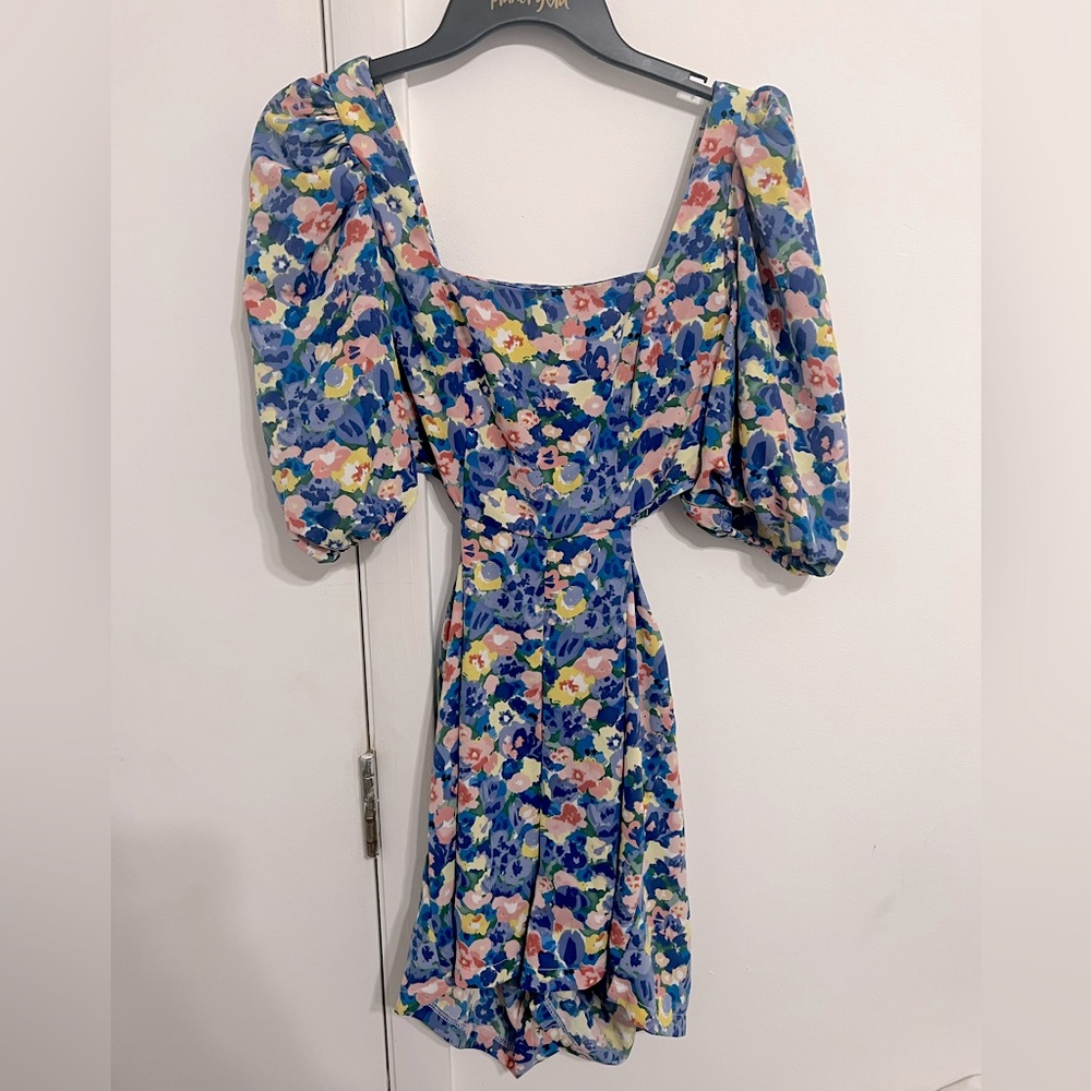 Blue floral romper